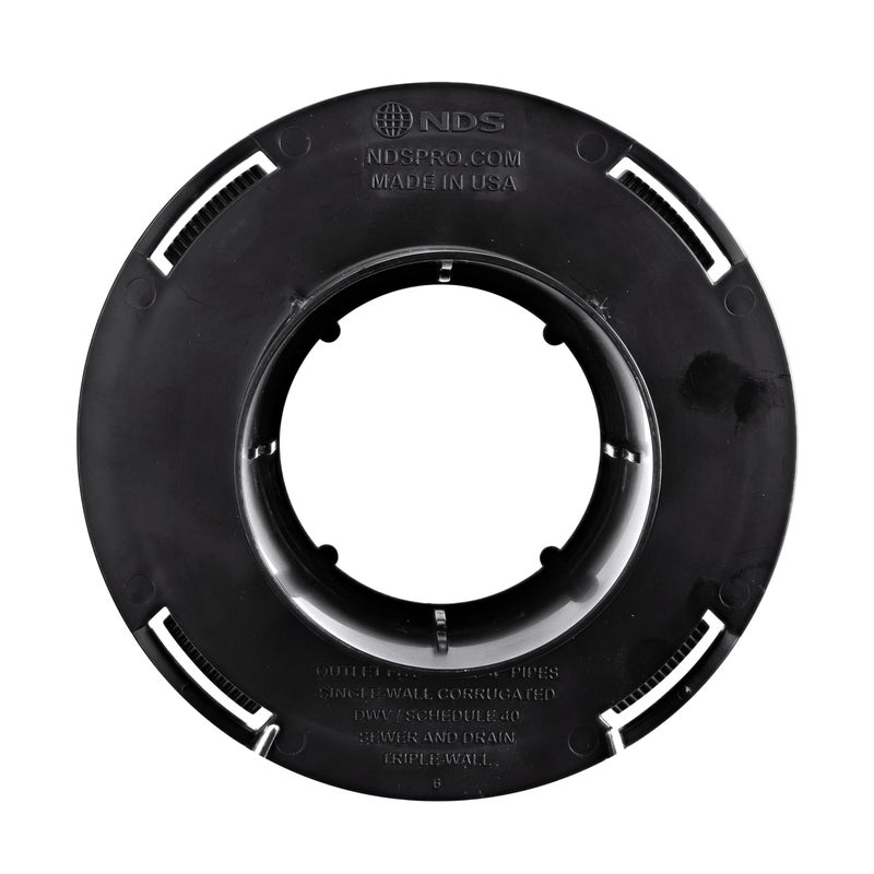 NDS 1244 Outlet Adapter for Catch Basin Fits 3 in. & 4 in. Drain Pipes, Black